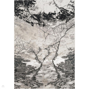 Elysium Huracan ELY03 Modern Abstract Distressed Metallic Shimmer Soft Textured Velvet Touch Polyblend Low Profile Short Pile Stone Grey/Graphite Grey/Charcoal Black/Pewter/Ivory/Silver Sheen Rug-Desire Rugs-Rug Love - The Most Loved Rug Store